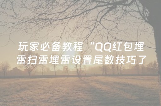 玩家必备教程“QQ红包埋雷扫雷埋雷设置尾数技巧了”（详细透视教程）-哔哩哔哩