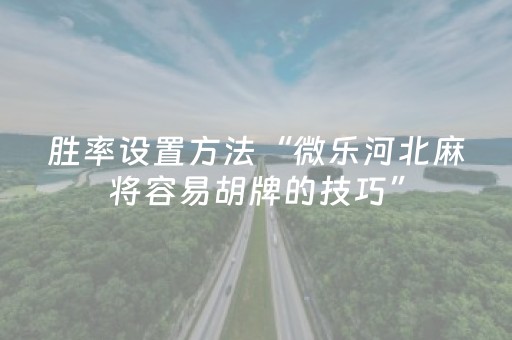 胜率设置方法“微乐河北麻将容易胡牌的技巧”（详细透视教程）-哔哩哔哩