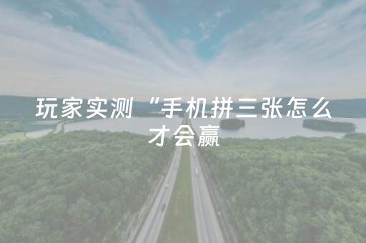 玩家实测“手机拼三张怎么才会赢（专用辅牌神器免安装）
