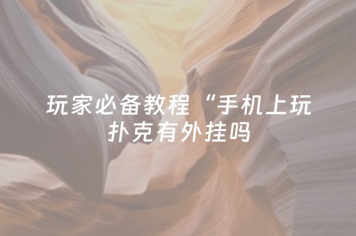 玩家必备教程“手机上玩扑克有外挂吗（助赢神器通用版）