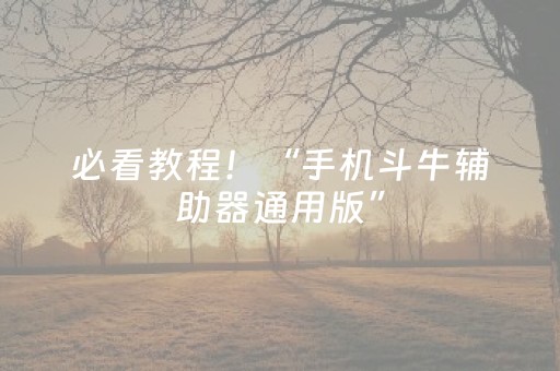 必看教程！“手机斗牛辅助器通用版”（详细辅助教程）-哔哩哔哩