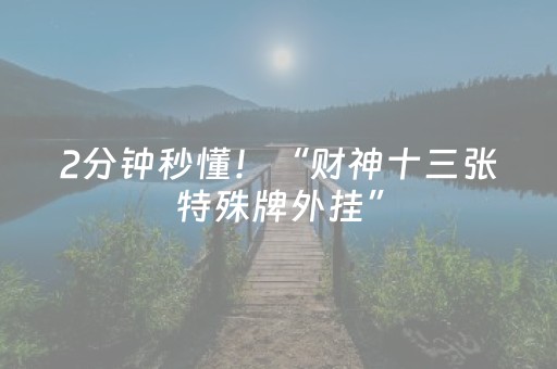2分钟秒懂！“财神十三张特殊牌外挂”（详细辅助教程）-哔哩哔哩