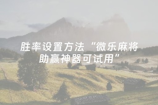 胜率设置方法“微乐麻将助赢神器可试用”（详细透视教程）-哔哩哔哩