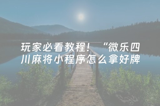 玩家必看教程！“微乐吉林麻将插件”（详细开挂教程）-哔哩哔哩