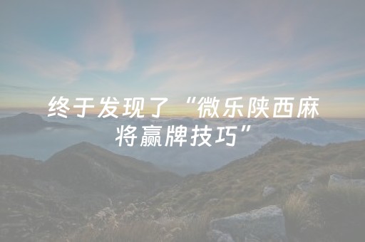 终于发现了“微乐陕西麻将赢牌技巧”（详细透视教程）-哔哩哔哩