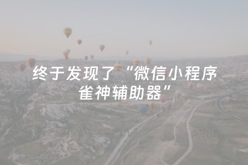 终于发现了“微信小程序雀神辅助器”（详细透视教程）-哔哩哔哩