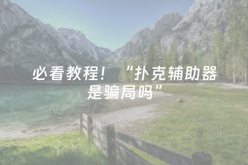必看教程！“扑克辅助器是骗局吗”（详细辅助教程）-哔哩哔哩