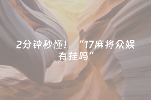 2分钟秒懂！“17麻将众娱有挂吗”（详细辅助教程）-哔哩哔哩