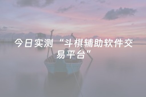 今日实测“斗棋辅助软件交易平台”（详细透视教程）-哔哩哔哩