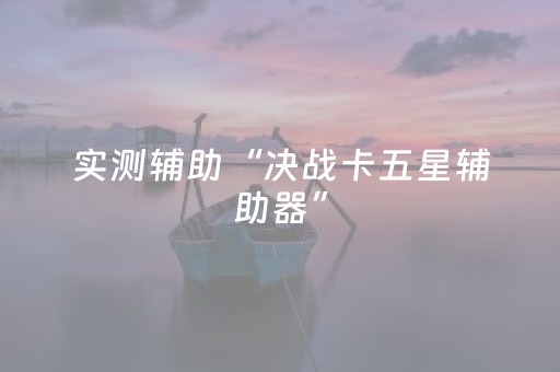 实测辅助“决战卡五星辅助器”（详细透视教程）-哔哩哔哩