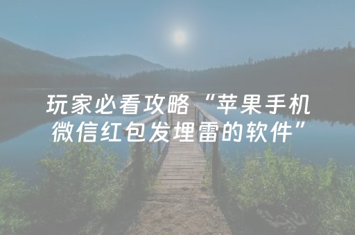 玩家必看攻略“苹果手机微信红包发埋雷的软件”（详细透视教程）-哔哩哔哩