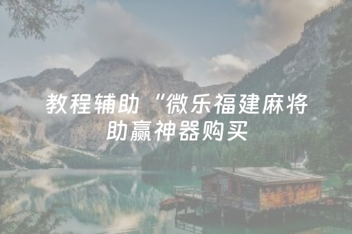 教程辅助“微乐福建麻将助赢神器购买（专用辅牌神器免安装）