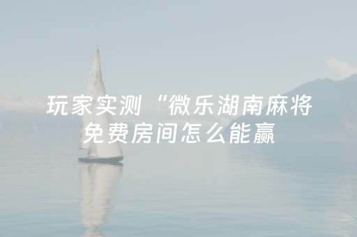 玩家实测“微乐湖南麻将免费房间怎么能赢（专用辅牌神器免安装）