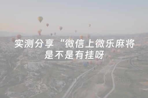 实测分享“微信上微乐麻将是不是有挂呀（专用辅牌神器免安装）