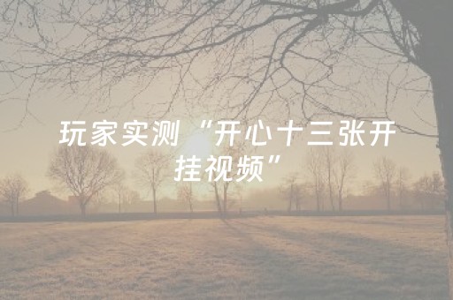 玩家实测“开心十三张开挂视频”（详细透视教程）-哔哩哔哩