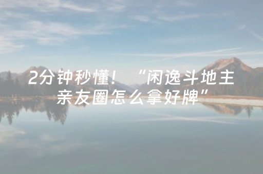 2分钟秒懂！“闲逸斗地主亲友圈怎么拿好牌”（详细辅助教程）-哔哩哔哩