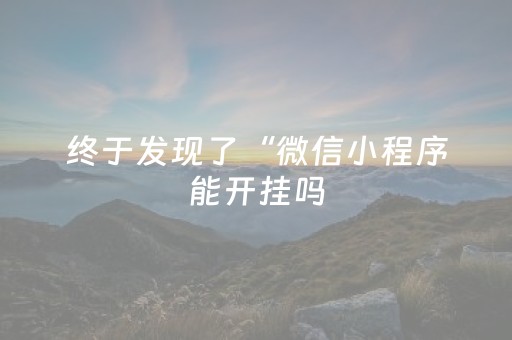 终于发现了“微信小程序能开挂吗（助赢神器通用版）