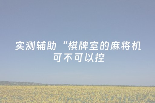实测辅助“棋牌室的麻将机可不可以控（专用辅牌神器免安装）