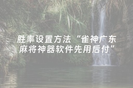 胜率设置方法“雀神广东麻将神器软件先用后付”（详细透视教程）-哔哩哔哩