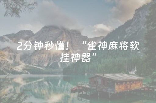 2分钟秒懂！“雀神麻将软挂神器”（详细开挂教程）-哔哩哔哩