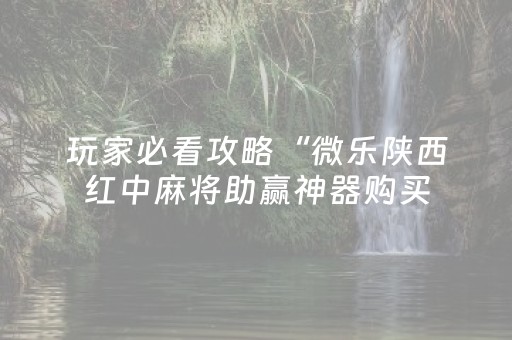 玩家必看攻略“微乐陕西红中麻将助赢神器购买（专用辅牌神器免安装）