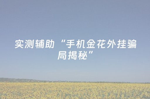 实测辅助“手机金花外挂骗局揭秘”（详细透视教程）-哔哩哔哩