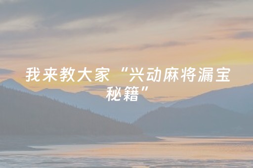 我来教大家“兴动麻将漏宝秘籍”（详细透视教程）-哔哩哔哩