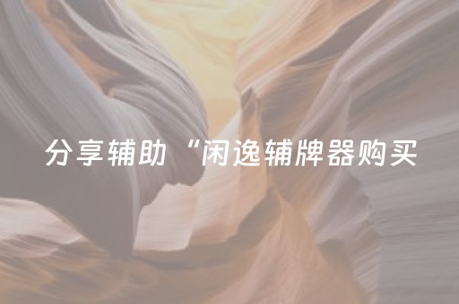 分享辅助“闲逸辅牌器购买（专用辅牌神器免安装）