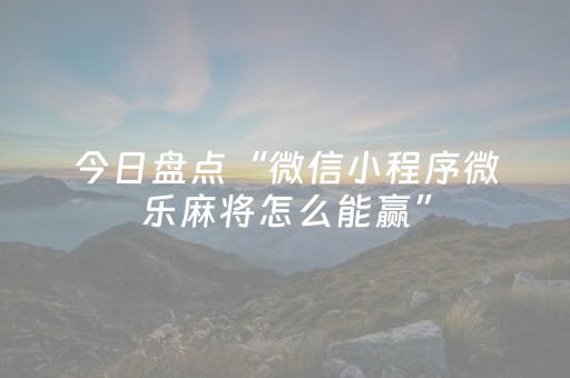 今日盘点“微信小程序微乐麻将怎么能赢”（详细透视教程）-哔哩哔哩