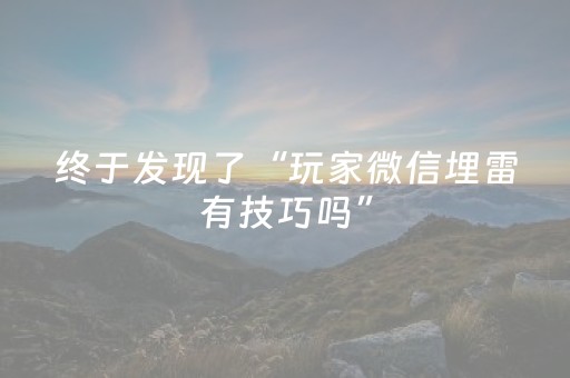 终于发现了“玩家微信埋雷有技巧吗”（详细透视教程）-哔哩哔哩