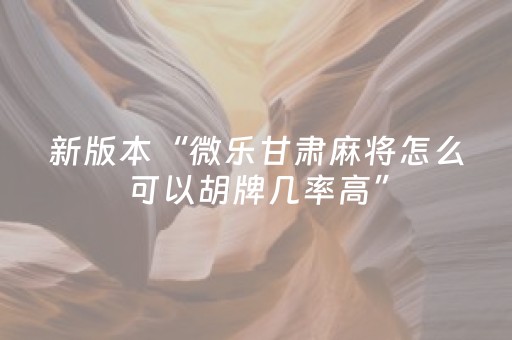 新版本“微乐甘肃麻将怎么可以胡牌几率高”（详细透视教程）-哔哩哔哩