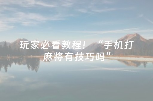 玩家实测“微信微乐手机麻将软挂上去”（详细透视教程）-哔哩哔哩