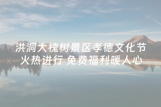 洪洞大槐树景区孝德文化节火热进行 免费福利暖人心