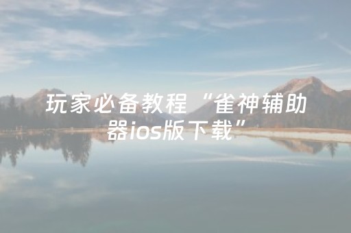 玩家必备教程“雀神辅助器ios版下载”（详细透视教程）-哔哩哔哩