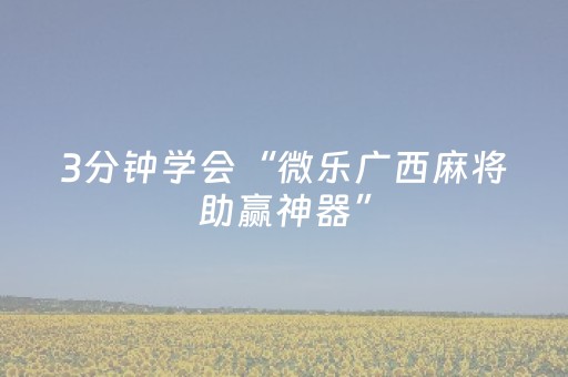 3分钟学会“微乐广西麻将助赢神器”（详细透视教程）-哔哩哔哩