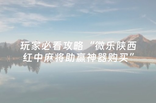 玩家必看攻略“微乐陕西红中麻将助赢神器购买”（详细透视教程）-哔哩哔哩