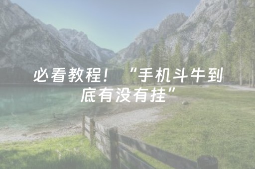 必看教程！“手机斗牛到底有没有挂”（详细透视教程）-哔哩哔哩