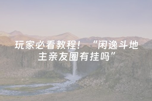 玩家必看教程！“闲逸斗地主亲友圈有挂吗”（详细辅助教程）-哔哩哔哩