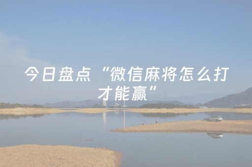 今日盘点“微信麻将怎么打才能赢”（详细开挂教程）-哔哩哔哩