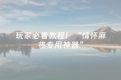 玩家必看教程！“情怀麻将专用神器”（详细透视教程）-哔哩哔哩