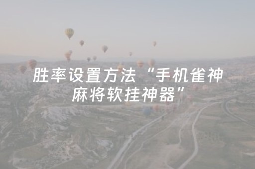 胜率设置方法“手机雀神麻将软挂神器”（详细透视教程）-哔哩哔哩