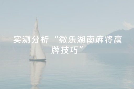 实测分析“微乐湖南麻将赢牌技巧”（详细开挂教程）-哔哩哔哩