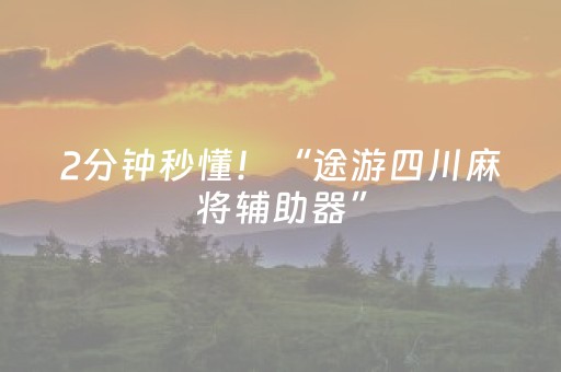 2分钟秒懂！“途游四川麻将辅助器”（详细透视教程）-哔哩哔哩