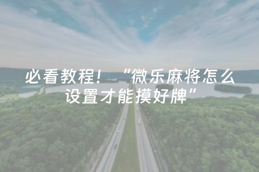 必看教程！“微乐麻将怎么设置才能摸好牌”（详细开挂教程）-哔哩哔哩