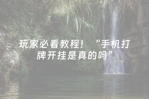 玩家必看教程！“手机打牌开挂是真的吗”（详细开挂教程）-哔哩哔哩