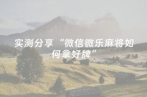 实测分享“微信微乐麻将如何拿好牌”（详细辅助教程）-哔哩哔哩