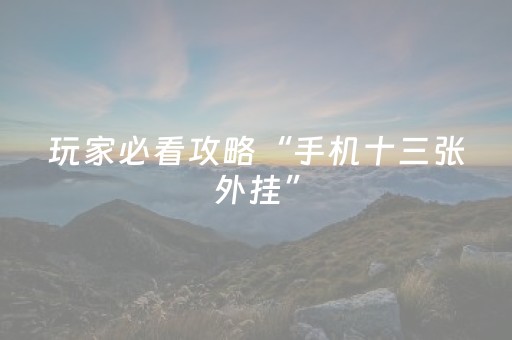 玩家必看攻略“手机十三张外挂”（详细透视教程）-哔哩哔哩