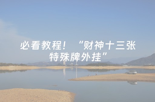 必看教程！“财神十三张特殊牌外挂”（详细透视教程）-哔哩哔哩
