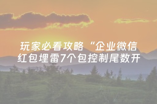 玩家必看攻略“企业微信红包埋雷7个包控制尾数开挂软件”（详细透视教程）-哔哩哔哩