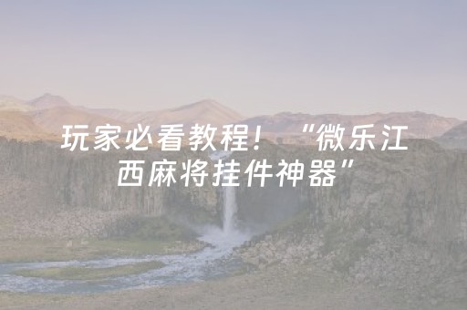 玩家必看教程！“微乐江西麻将挂件神器”（详细辅助教程）-哔哩哔哩